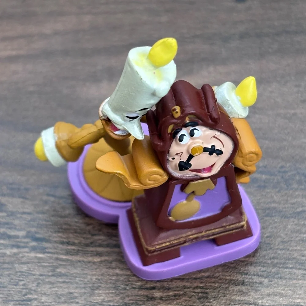 Disney Store Beauty & Beast LUMIERE & COGSWORTH Toy Figure Figurine Cake Topper